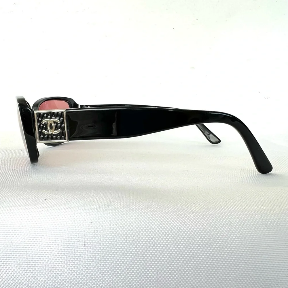 CHANEL 5115-Q c.501/87 Rectangle Curved Lens Black CC Frame Prescription Glasses